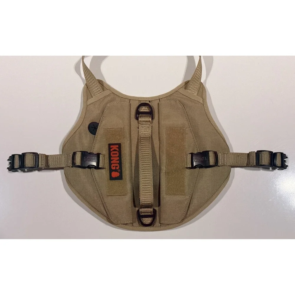 KONG Tactical Dog Harness Tan Heavy Duty Ripstop Vest with Handle- Medium no tag